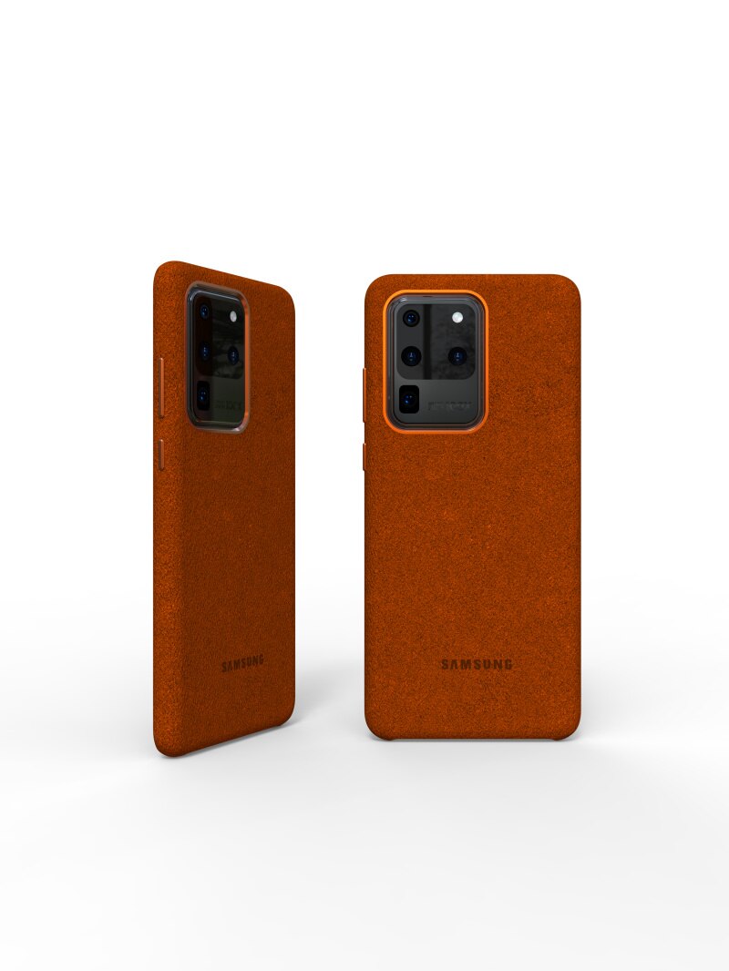 Samsung s20 ultra capa 100% original genuína, capa para galaxy s20plus s20 plus alcantara capa de couro premium e proteção completa em 5 cores: For S20 Ultra / Laranja