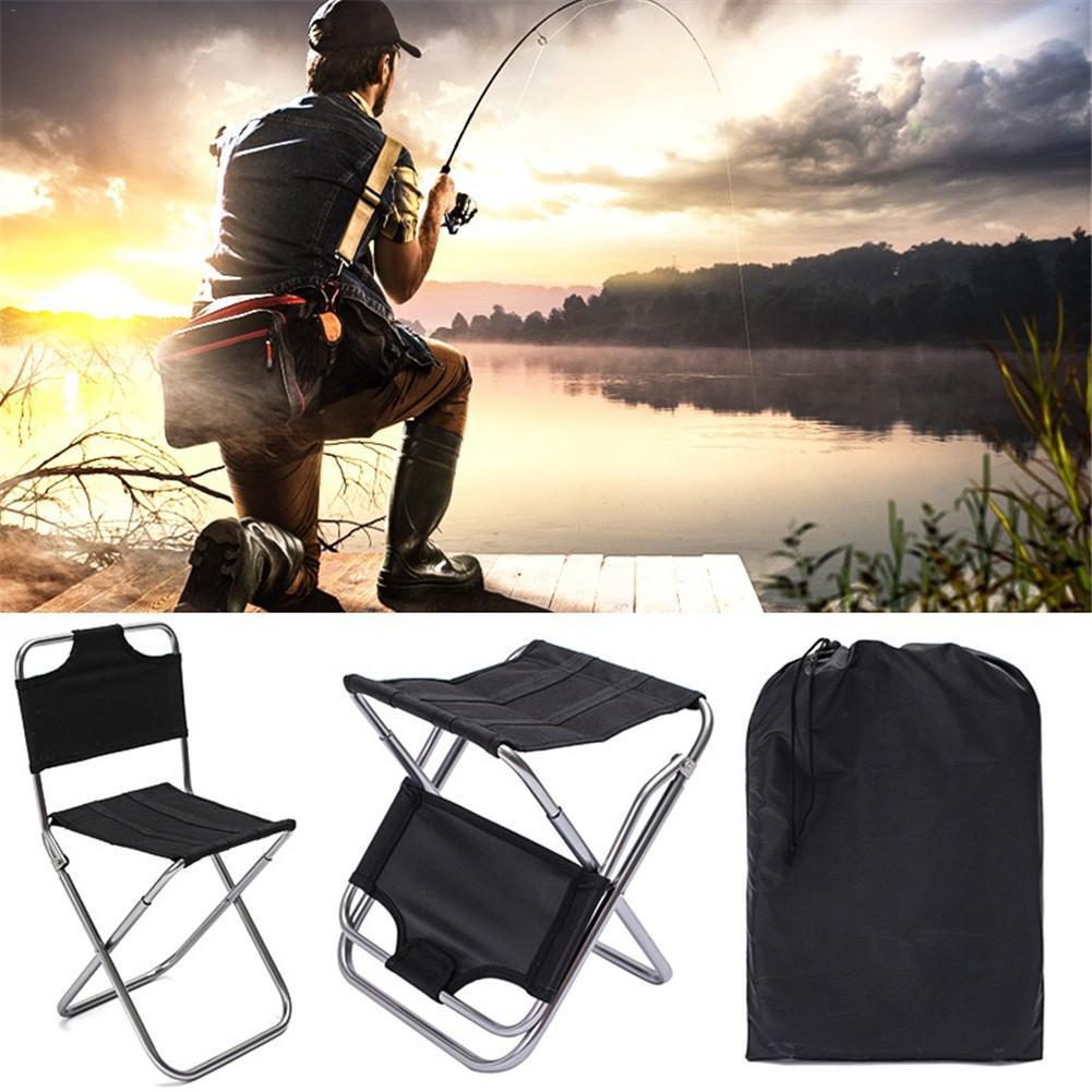 Tabouret De Camping Pliant Portable - Supporte 200 Kg, Hauteur 30 Cm, Léger, Avec Sac De Rangement (noir)