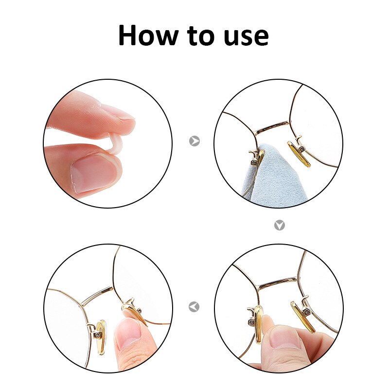 Blødt skum/silikone næsepuder selvklæbende briller eva næsepuder anti-slip briller ingen makeup næse puder briller næse puder