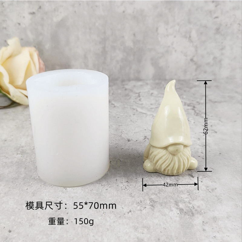 Kerst hars decoratieve siliconen mal DIY kaars klei gereedschap chocolade fondant mousse mal kaars mallen voor het maken van kaarsen: Lichtgrijs