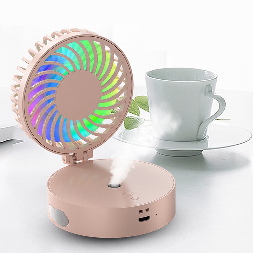 2 In 1 Mini Usb Draagbare Luchtbevochtiger Auto Air Fan Diffuser Verstuiver Luchtbevochtiger Fan Draagbare Usb Luchtbevochtiger Mini Ventilator # G30