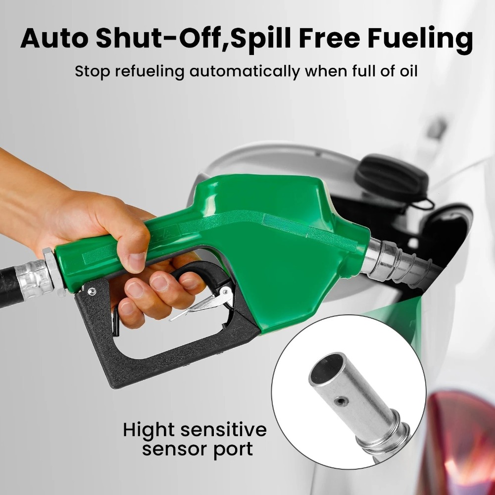Bico de abastecimento com desligamento automático, bico para gasolina/diesel em liga de alumínio à prova de vazamentos, adequado para abastecimento em postos de gasolina e garagens.