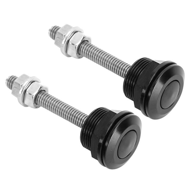 2Pcs Hood Pin Bonnet Lock Quick Release Push Button Bumper Clip Latches Universal