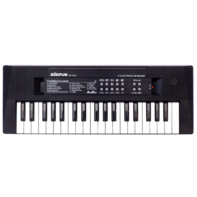Bigfun Kids Keyboard Piano, 37 Toetsen Voor Muziekinstrument Speelgoed: Black
