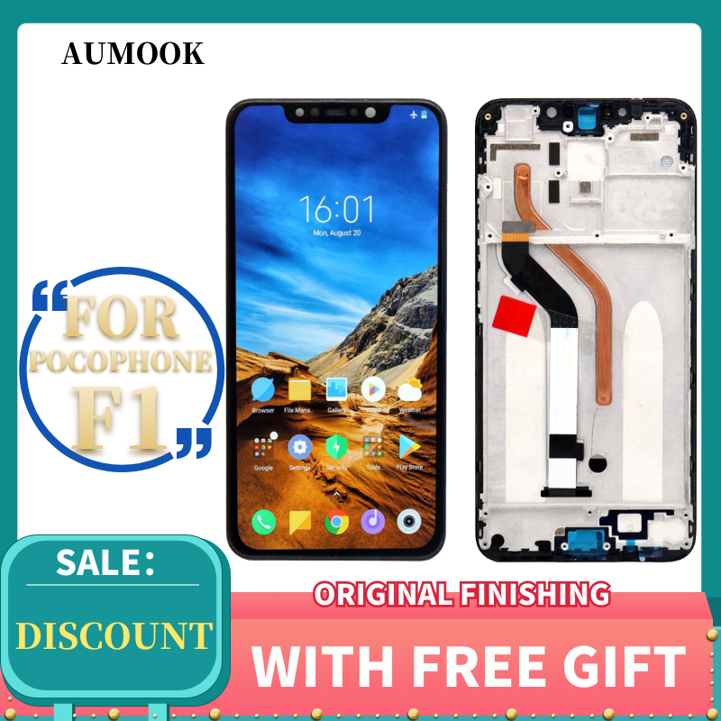 1920x 1080 LCD for XiaoMi POCOPHONE F1 Display Touch Screen With Frame Digitizer Assembly for LCD Screen replacement Free