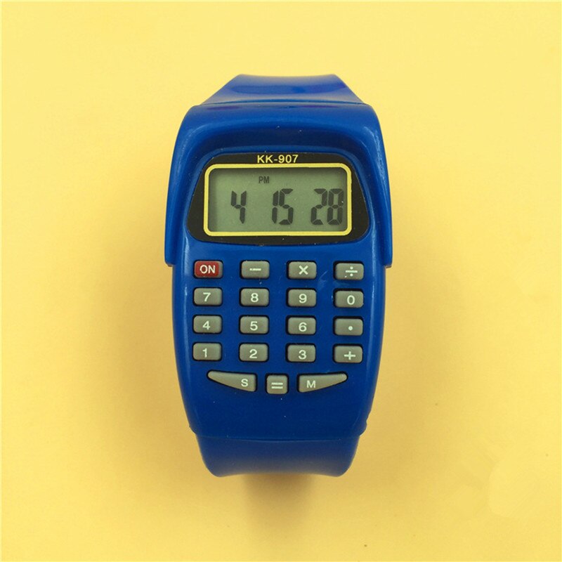 LED Calculator Watch Electronic Digital Chronograph Computer Kids Children Boys Girls Sport Rubber Wrist Watches