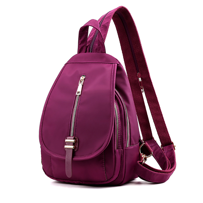 Women Small Backpack Sports Outdoor Bag Backpack Multifunctional Zipper Sport Bag: purple