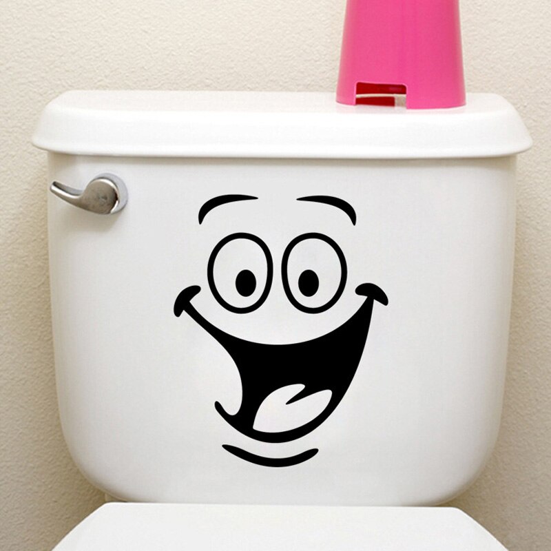 Zollor Wall Sticker Toilet Sticker DIY Cute Big Mouth Smiling Face Home Decoration Pattern Eco-friendly Wall Decals: Default Title