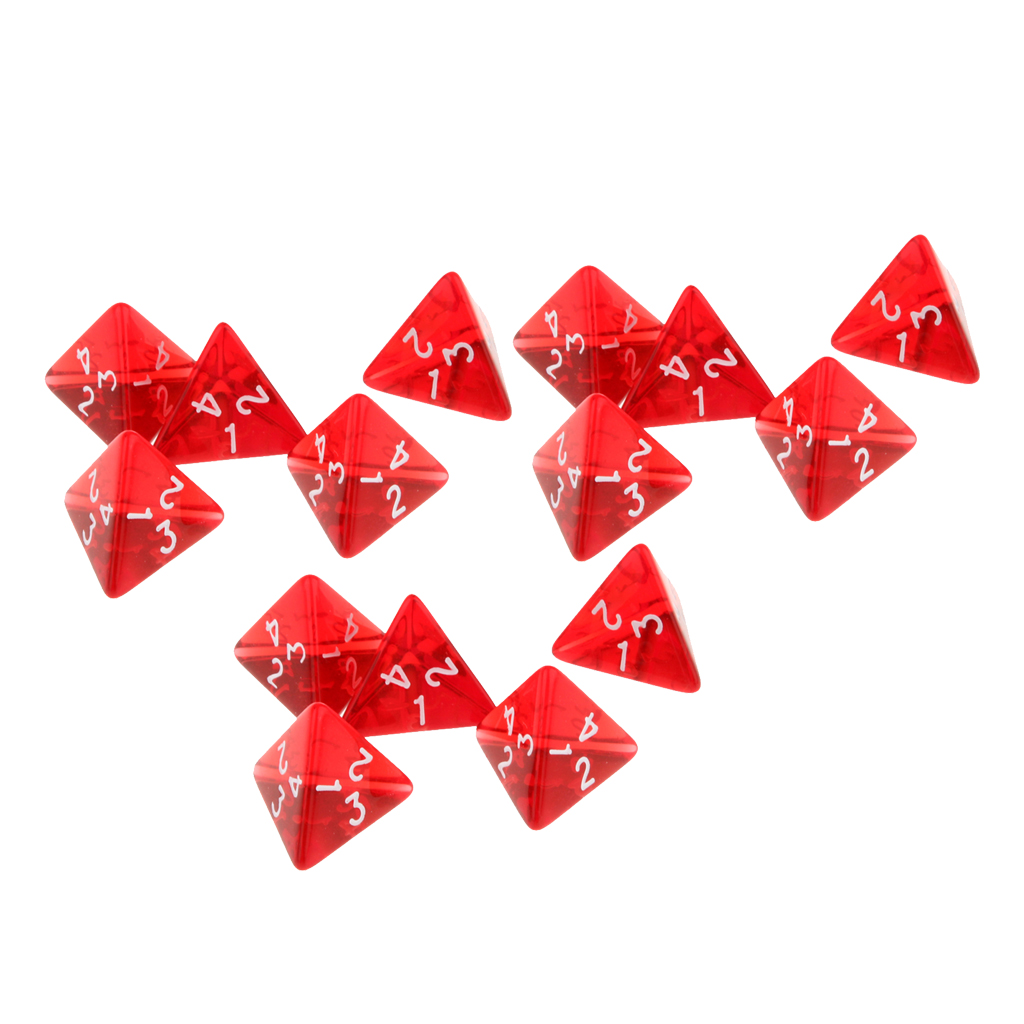 15 teil/paket Rote Würfel Set D4 Vier-Seitige Edelstein Würfel 2cm 4-Sterben RPG Würfel Würfel Player accs