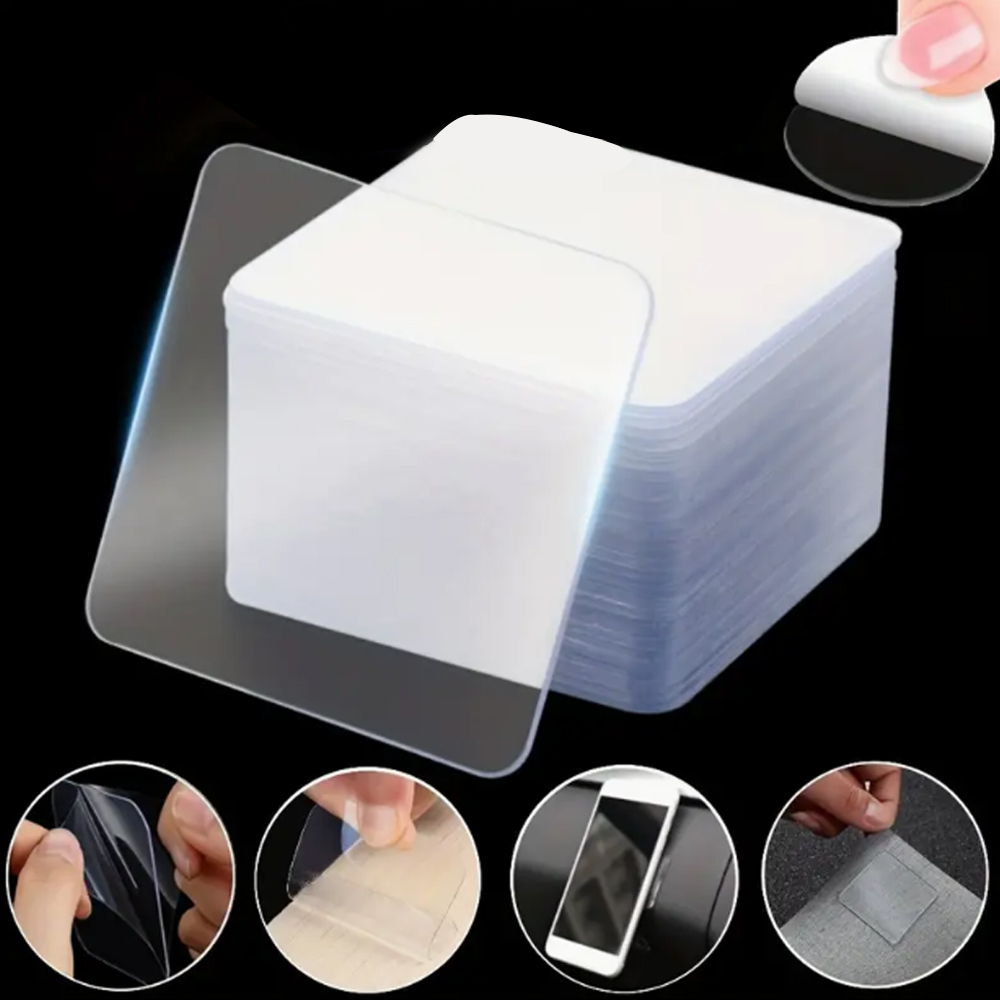 40 pezzi/50 pezzi 6 cm * 6 cm Nastro biadesivo resistente: appendere immagini e tappeti Senza sforzo, rimovibili e riparazioni domestiche