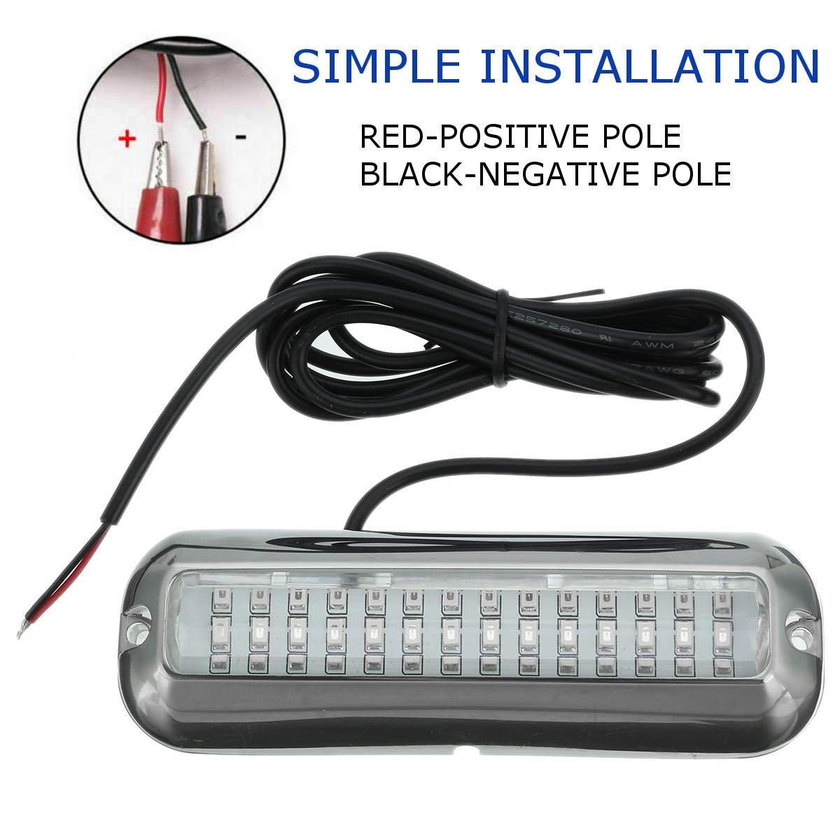 2PCS 42 LED Underwater Fishing Light 12V Boat Transom Night Light Water Landscape Lighting For Marine Boat Accessories Marine