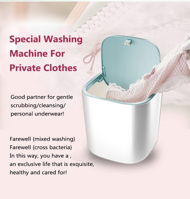 Mini Clothes Washing Machine Bucket Automatic Home Travel Underwear Washer Ultrasonic Laundry Machine Bathroom Accessories