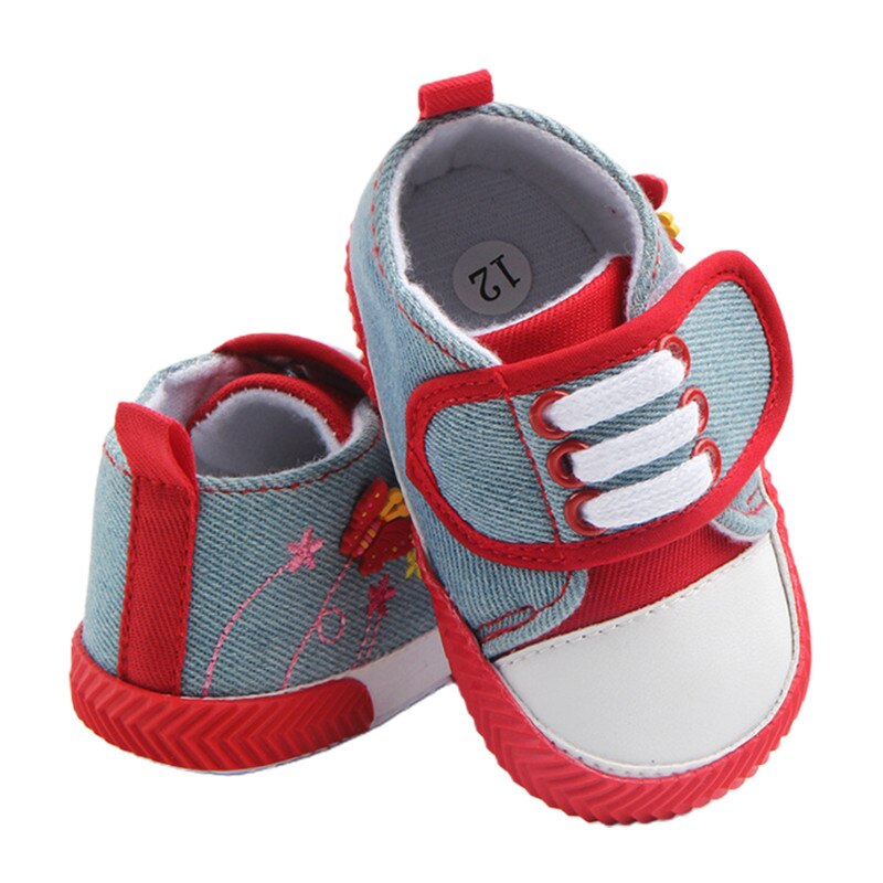 Baby Baby Athletic Crib Schoenen, Leuke Vlinder Bloemen Borduurwerk Anti-Slip Eerste Wandelaars Schoenen Voor Meisjes: 1 / 13