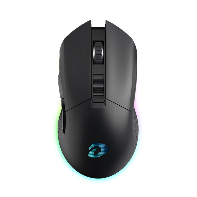 DAREU Podwójna mysz dla graczy RGB 2.4G Bezprzewodowa przewodowa mysz do gier Wbudowana bateria ładująca 930 mAh z zestawem makro do laptopa PC: Black