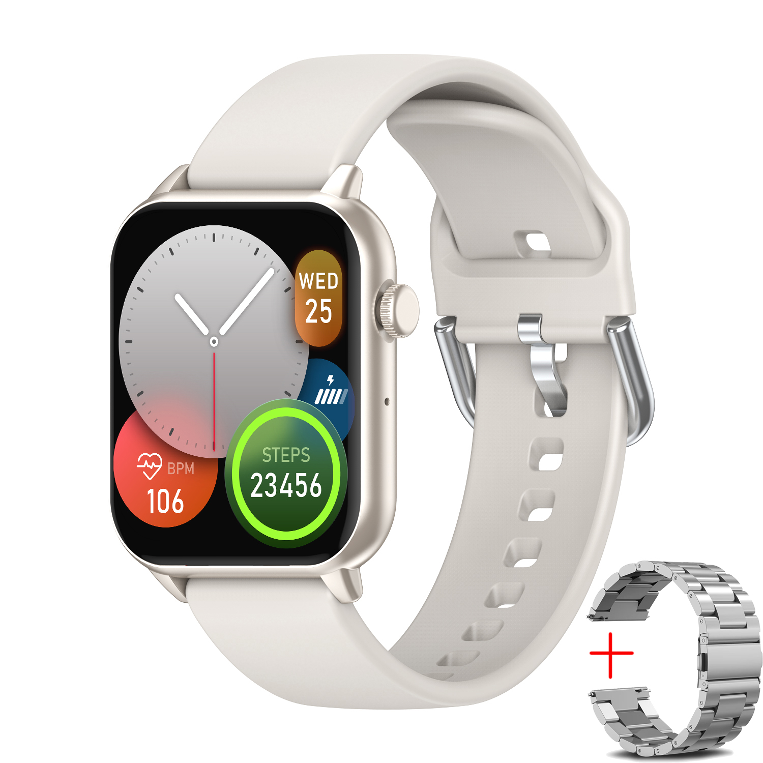 accorto guarda Bracciale sportivo Bluetooth parlare Frequenza cardiaca Pressione sanguigna Ossigeno nel sangue IP67 impermeabile NFC Regalo da 1,9 pollici per le donne: Rosso