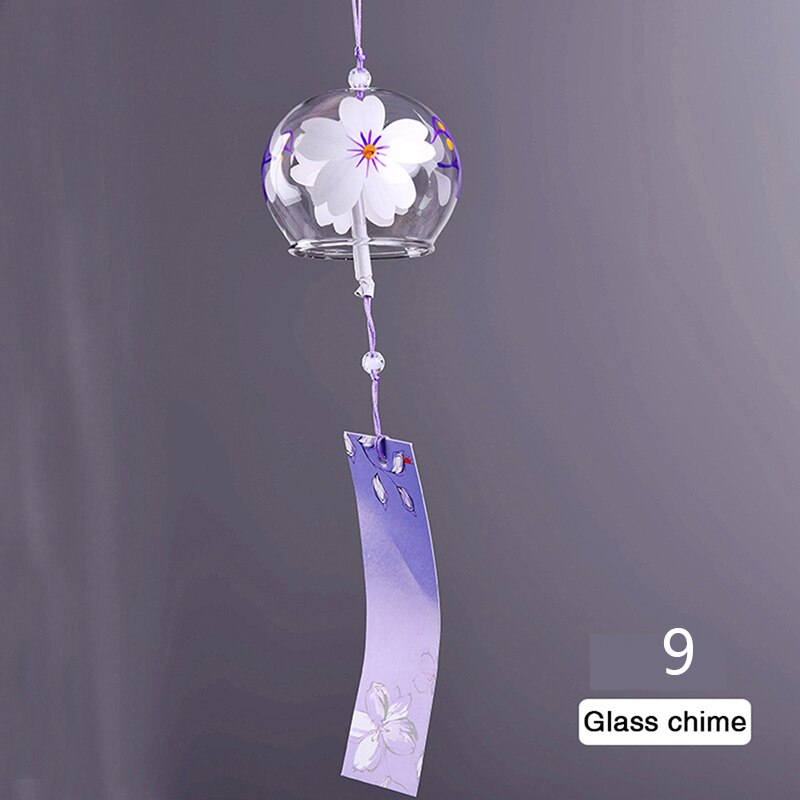 Campana de viento japonesa, carillón de viento japonés de cristal hecho a mano, decoración para el hogar, Spa, cocina, decoración de oficina, 1 ud.: 9