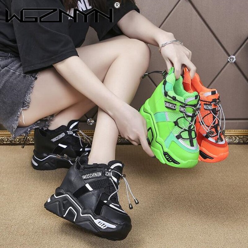 Baskets à semelle épaisse pour femmes, chaussures de Sport à semelle compensée, à la , pour papa,