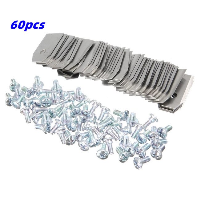 0.75mm Lawn Mower Blade Replacement Blade with Screws for Robot Mower Garden Tools Robotic Lawnmower9/30/60pcs: 60PCS