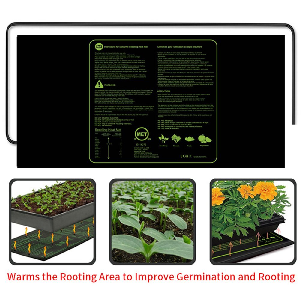 Seedling Heating Mat 50x25cm Waterproof Plant Seed Germination Propagation Clone Starter Pad 110V/220V Garden Supplie