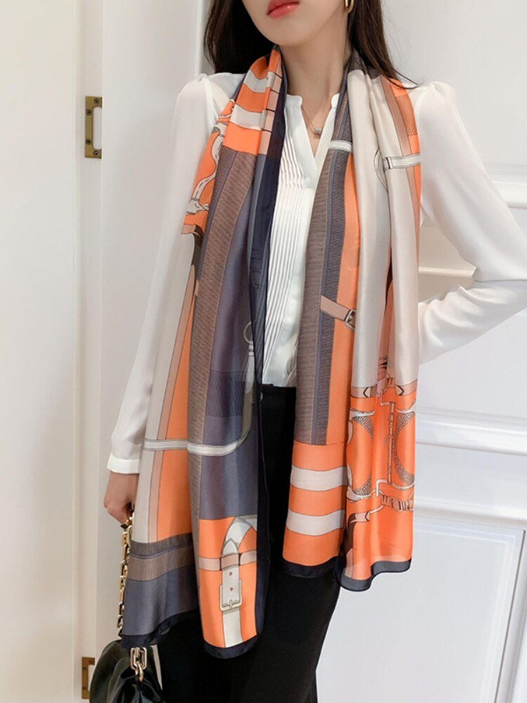 Frauen Seide Schals Sommer Sonnenschein Strand Schal Weibliche 60*180cm die Seide wickelt Kopf Hijab Dame Halstuch Weichen Satin- schals Foulard