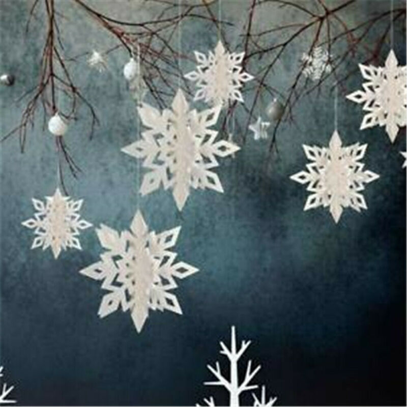 6pcs/set 3D cardboard hollow Snowflakes Hanging decorations Christmas Year decorations for the home party decorations Natal