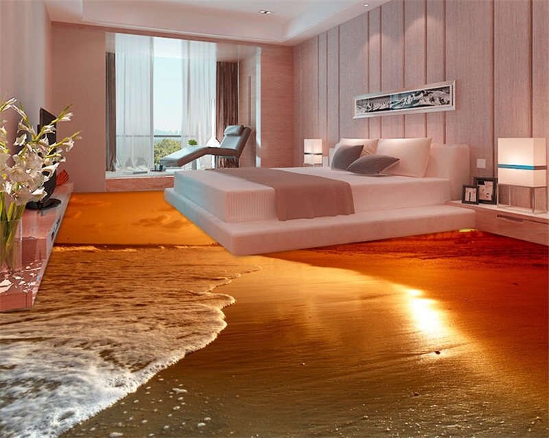3D Custom Wall Sticker pretty Sunset Bathroom Flooring Painting Photo Wallpaper for Walls 3d