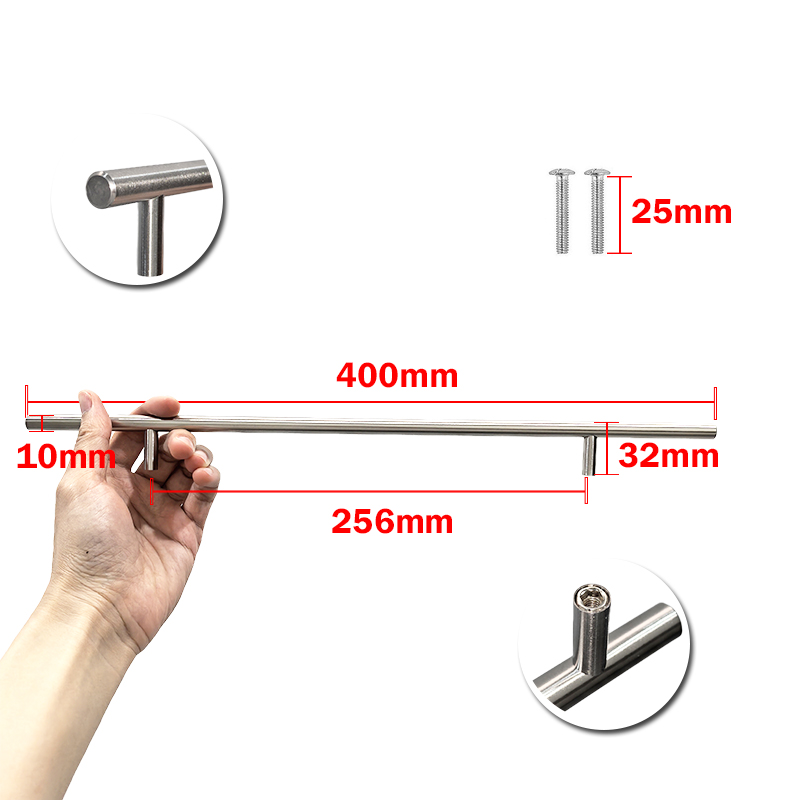 Cupboard Handle Brushed Stainless Steel Kitchen Cabinet Door Knob Kitchen Handle Furniture Drawer Pulls Bar Handle Pull Hardware: Light Grey