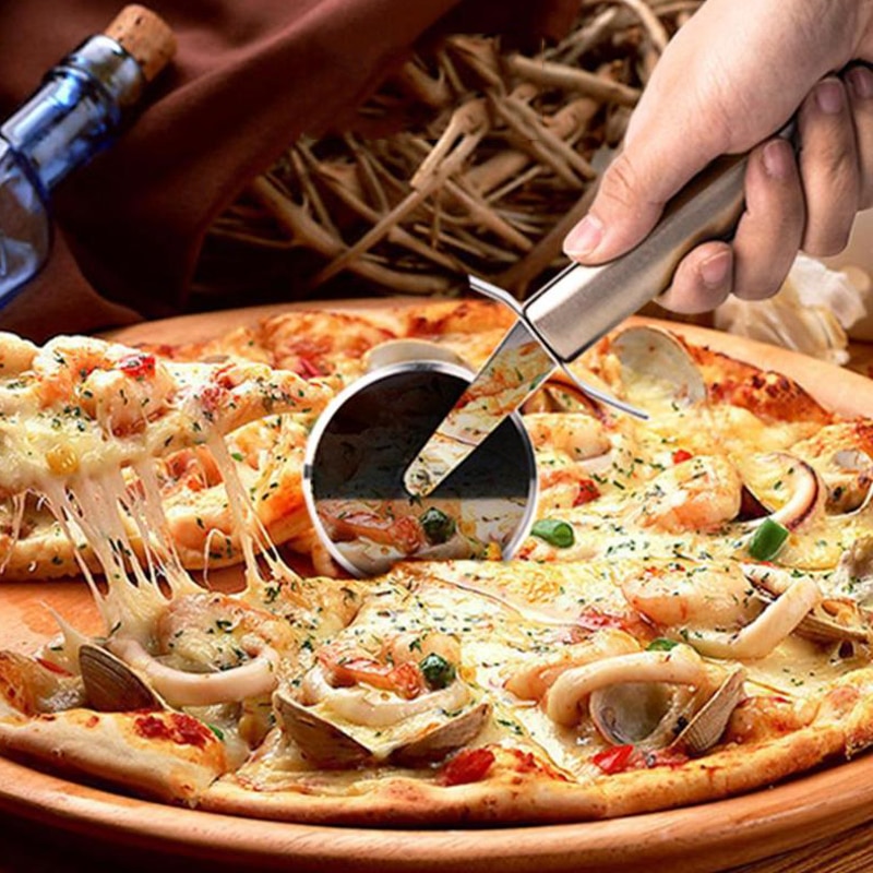 Ruostumaton teräs pizza yksipyörä leikatut työkalut halkaisija 6.5cm kotitalous pizza veitsi kakku työkalut pyörän käyttö vohveli keksejä