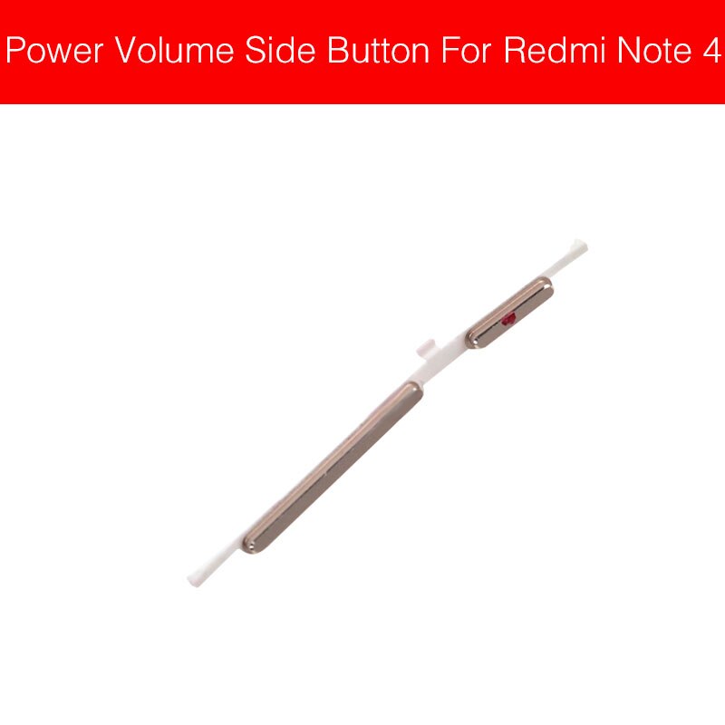 Power on/off+volym sidoknapp för xiaomi redmi hongmi red rice note 3 4 4x pro power volymkontroll reservdelar för sidoknapp: Guldnot 4