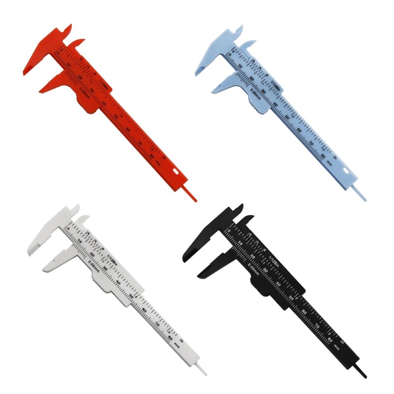 Colorful Eyebrow Measuring Ruler Brow Mapping Ruler Tool Mini Vernier Caliper Double Scale Plastic Ruler 4 Pieces