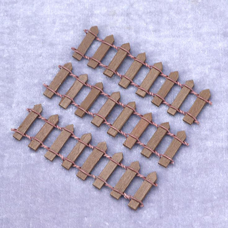 3 stücke Mini Holz Zaun DIY Fee Garten Barriere Handgemachte Miniaturen Figuren Holz Dekoration Für Wohnkultur Pastoralen Landschaft: BR