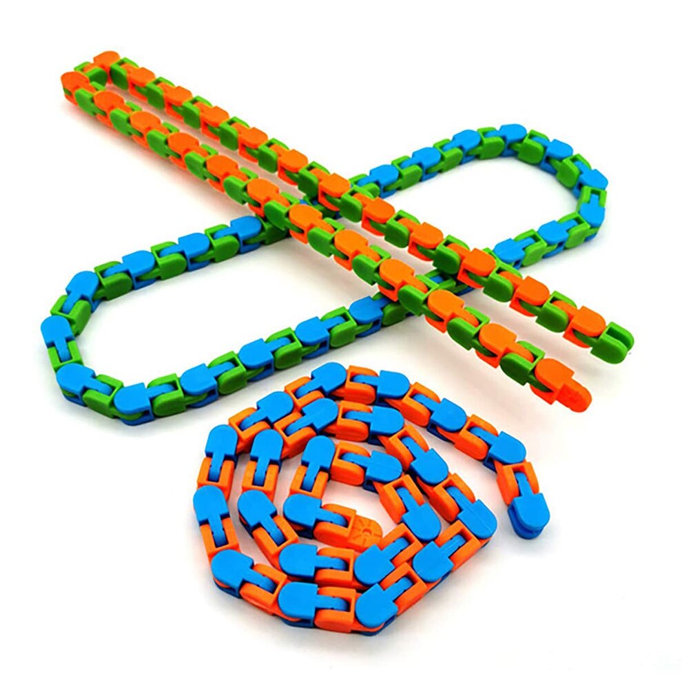 Bicycle Chain Track Stress Relief Toy Colorful Puzzle Sensory Fidget Toys Stress Relief Rotate and Shape Finger