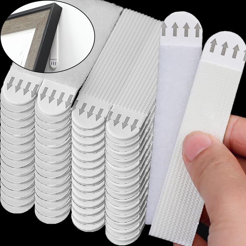 Cinta adhesiva extraíble con gancho, tiras para colgar cuadros, sin daños en la pared, fijación, colgador de pared, pegatinas artísticas de cortina sin perforaciones DIY