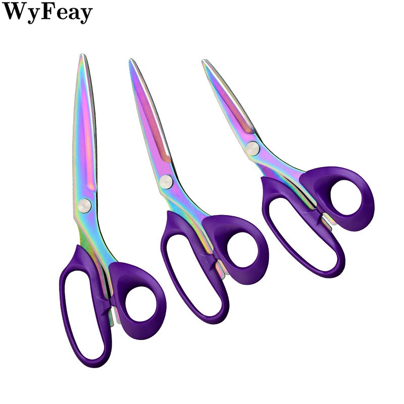 Purple Tailor Scissors for Fabric Cutter Thread Needlework Embroidery Stainless Steel Crafts Sewing Tools Handicraft Dressmaking