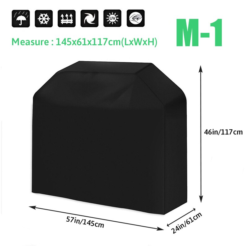 Waterdichte BBQ Grill Cover Barbeque Cover Anti Dust Regen UV Voor Gas Houtskool Elektrische Barbe Barbecue Accessoires Outdoor Tuin: M-1