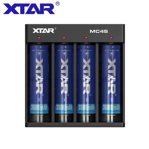 Xtar MC4S 3.7V Batterij Oplader Type C Input Usb Lader Voor 18650 Batterij 10400-26650 1.2V Ni-Mh/cd Aaa Aa Batterij Oplader 18650