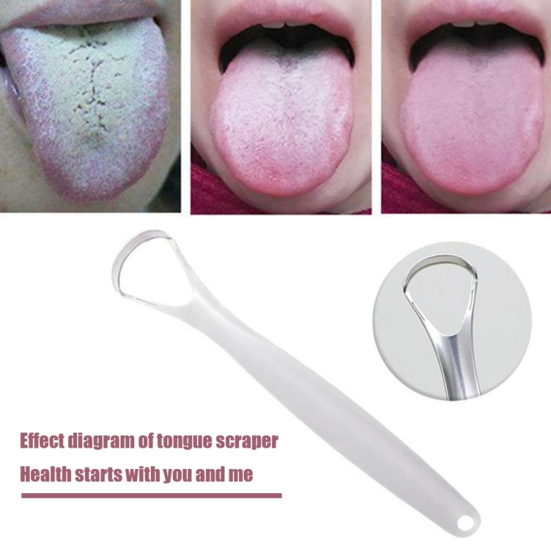 1PCS Tongue Scraper Cleaner Stainless Steel - Tongue Cleaner For Adults, Kids, Men & Women Tongue Scrapers