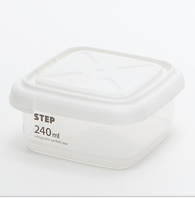 1pcs plastic storage jar Noodle storage box with cover at home kitchen storag coarse cereal box refrigerator sealed crisper: 240ml