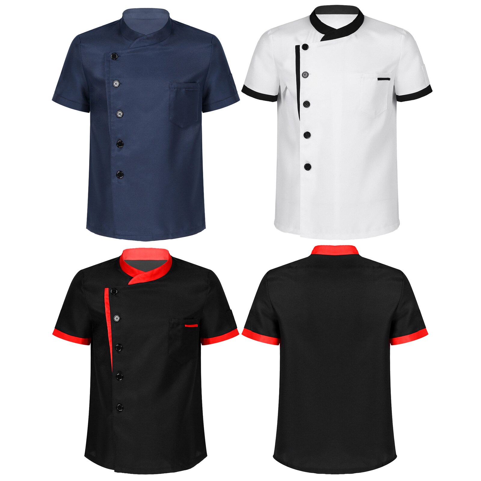 Men's Chef Jackets Kitchen Chef Restaurant Uniform Shirt Service Bakery Breathable Chef Coat Male Short Sleeve Kitchen Uniform