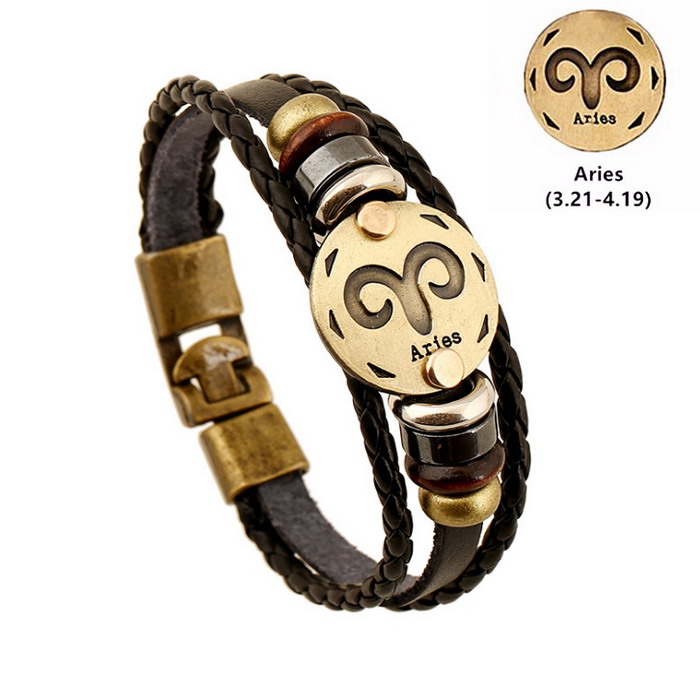 Lederen Armband Vrouwen Sieraden Leeuw Lederen Armbanden &amp; Bangles Charm Brons Legering Gesp Pulseras Mujer Sieraden voor Vrouwen: DK11503