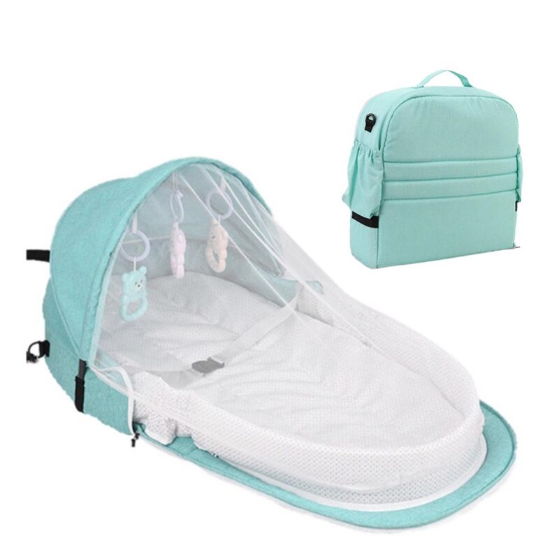Dino Comfort Baby Nest & Sleeping Bag with Mosquito Net – White Edition