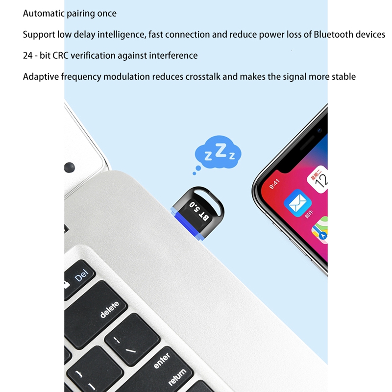 USB Bluetooth 5.0 Adapter Receiver 5.0 Bluetooth Dongle Adapter for PC Laptop BT Transmitter