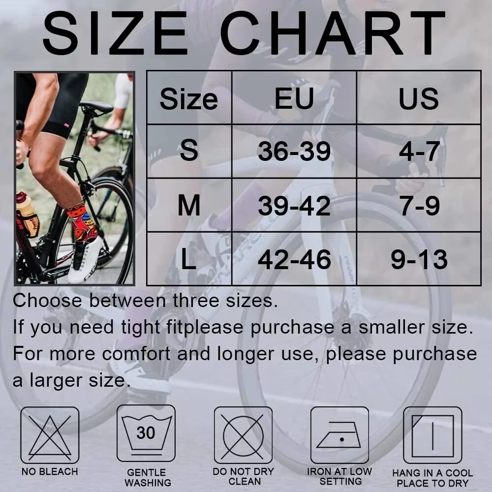 Highway bike sockscomfortable anti slip sports bike socks Skateboard Fruit Wine Glass print Cycling socks