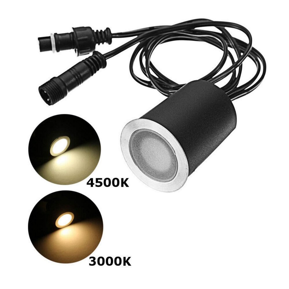 1/16pcs LED Underground light Deck Light 12V IP67 Waterproof Led Deck Lighting Kit 3000K 6000K Landscape Stairs Garden Spotlight: 1pc Natural White