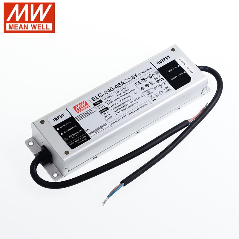 MEAN WELL ELG-240 240W LED Power Supply 110V/220VAC to 24V 36V 42V 48V 54VDC waterproof IP65 Meanwell Adjustable led driver PFC