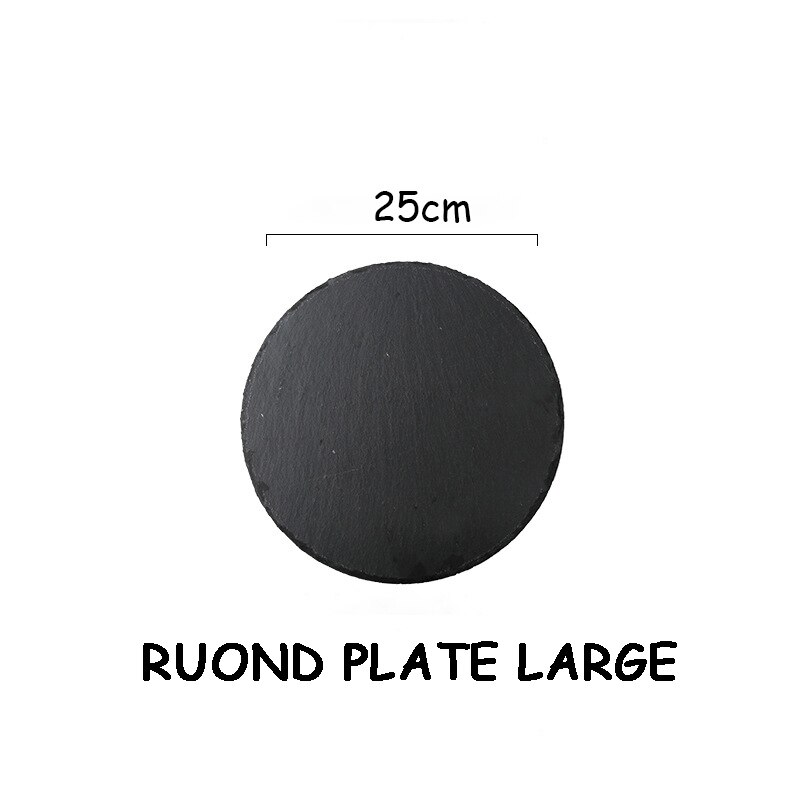 Japanse sushiborden, westerse leisteen borden, rechthoekig, vierkant, rond, steak, barbecueborden, pizza, platte fruitborden, voedselschalen: Ronde plaat l