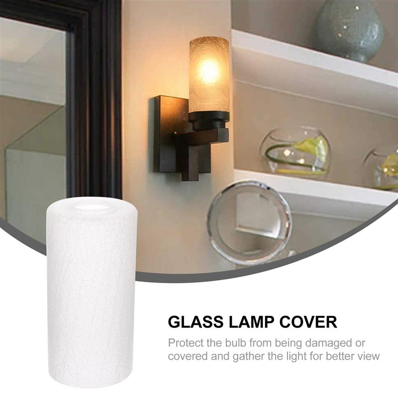 Cylindrical Shape Lampshade Replaceable Glass Lamp Shade Delicate Lampshade Cylindrical Glass Lampshade