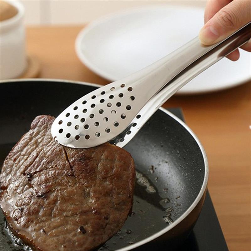 Ruokapihdit ruostumaton teräs keittiöpihdit ontto-liukumaton keittoklipsi bbq salaattityökalut keittiötarvikkeet