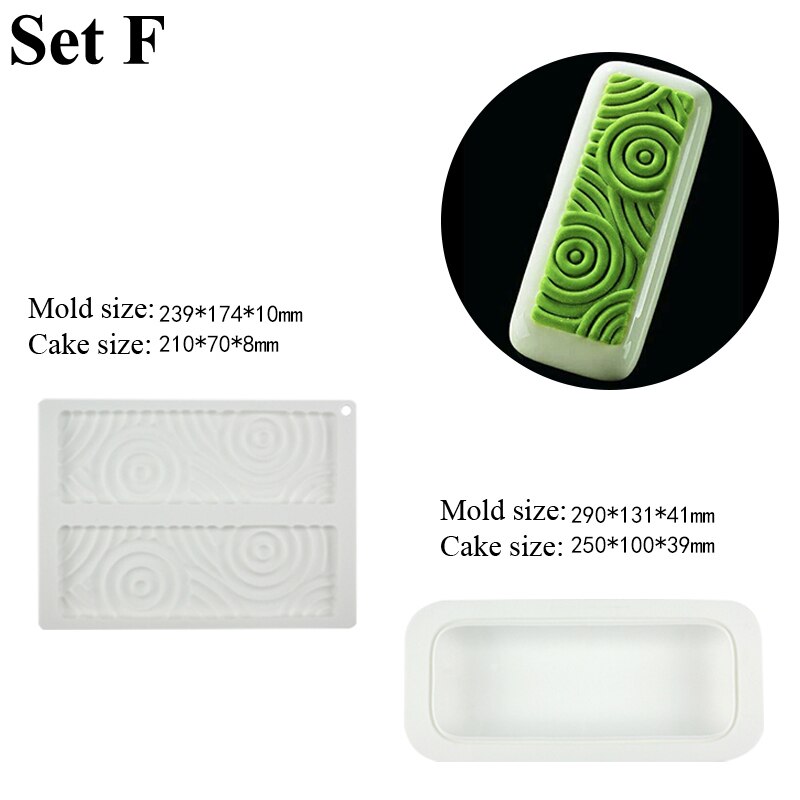 SHENHONG Cake Molds Circular Square or Rectangular Texture Silicone Mould French Dessert Baking Mold Mousse Decoration tools: Yellow