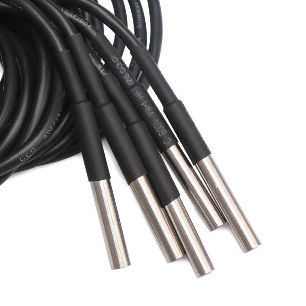 DS18B20 Waterproof Digital Temperature Sensor Thermistor Thermal Cable 5pcs Essential Accessories